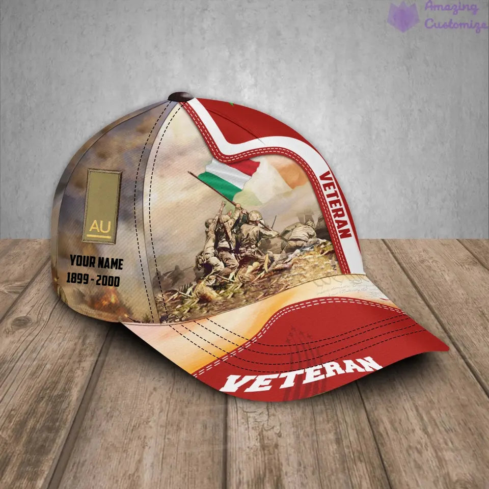 Personalized Rank, Year And Name Italy Soldier/Veterans Baseball Cap - 17177184