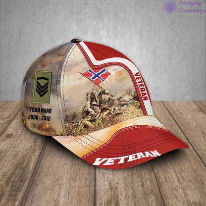 Personalized Rank, Year And Name Norway Soldier/Veterans Baseball Cap - 17177184