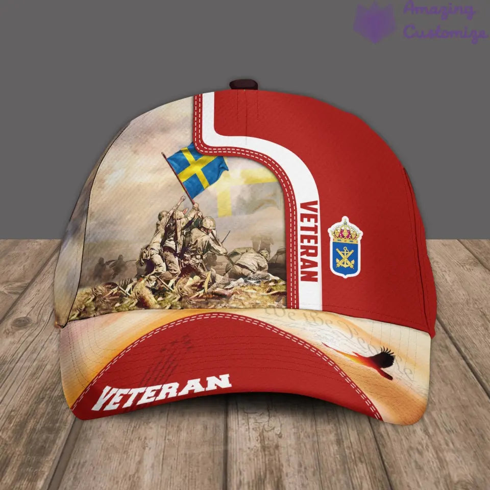 Personalized Rank, Year And Name Sweden Soldier/Veterans Baseball Cap - 17177184