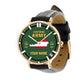 Personalized Austria Soldier/ Veteran With Name, Rank and Year Black Stitched Leather Watch - 17062402QA - Gold Version