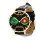 Personalized Swiss Soldier/ Veteran With Name, Rank and Year Black Stitched Leather Watch - 18062402QA - Gold Version