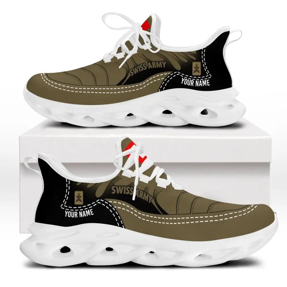 Personalized Swiss Soldier/Veterans With Rank And Name Men Sneakers Printed - 19062401QA