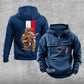 Sweat à capuche vintage personnalisé soldat/vétéran de la France imprimé sur toute la surface - 21062402QA