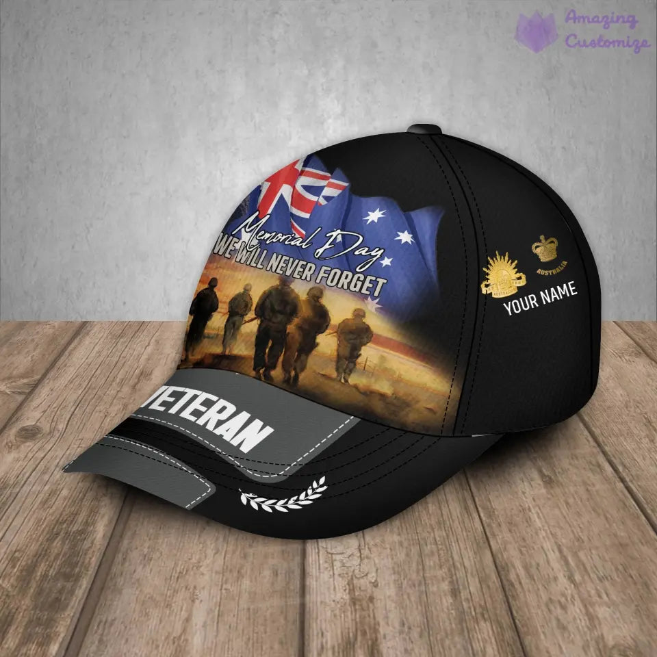 Personalized Rank, Year And Name Australia Soldier/Veterans Baseball Cap - 17188416