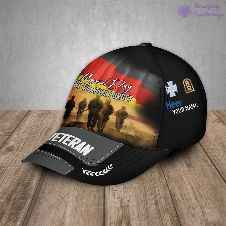 Personalized Rank, Year And Name Germany Soldier/Veterans Baseball Cap - 17188416