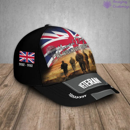 Personalized Rank, Year And Name UK Soldier/Veterans Baseball Cap - 17188416