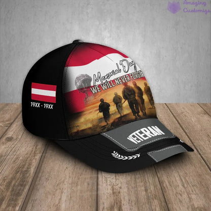 Personalized Rank, Year And Name Austria Soldier/Veterans Baseball Cap - 20062401QA