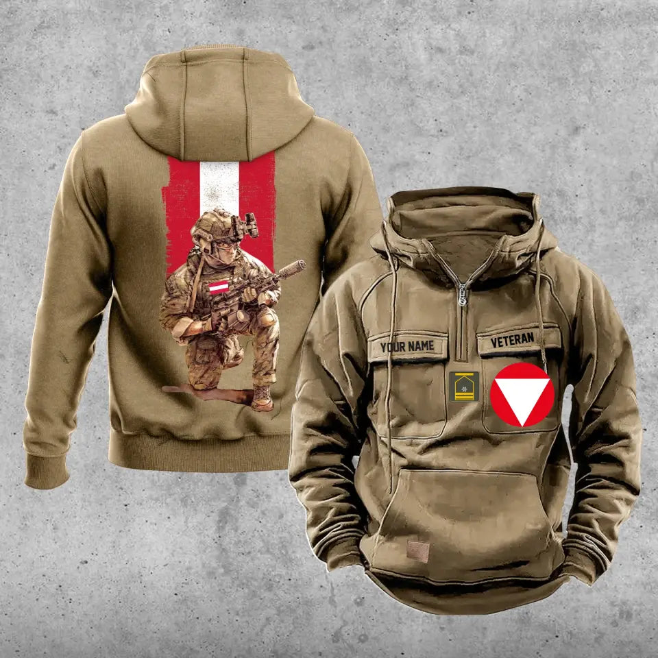 Personalized Austria Soldier/Veteran Vintage Hoodie All Over Printed - 21062402QA