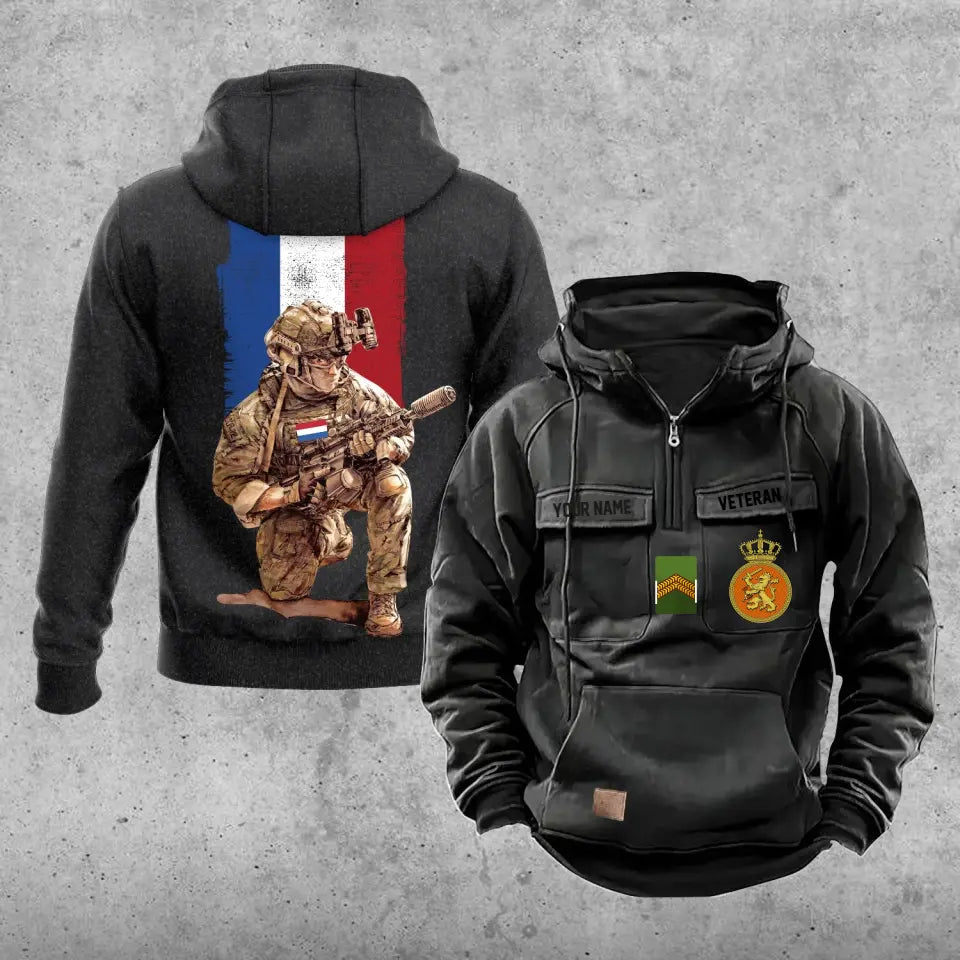 Personalized Netherlands Soldier/Veteran Vintage Hoodie All Over Printed - 21062402QA