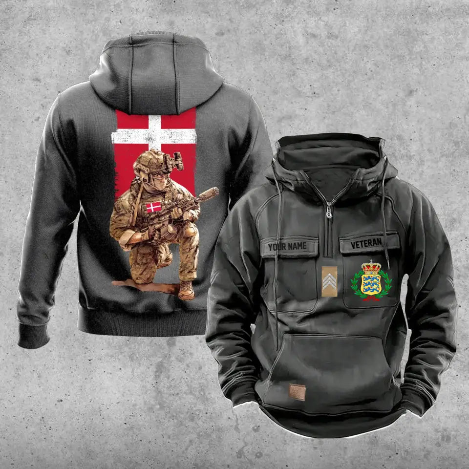 Personalized Denmark Soldier/Veteran Vintage Hoodie All Over Printed - 21062402QA