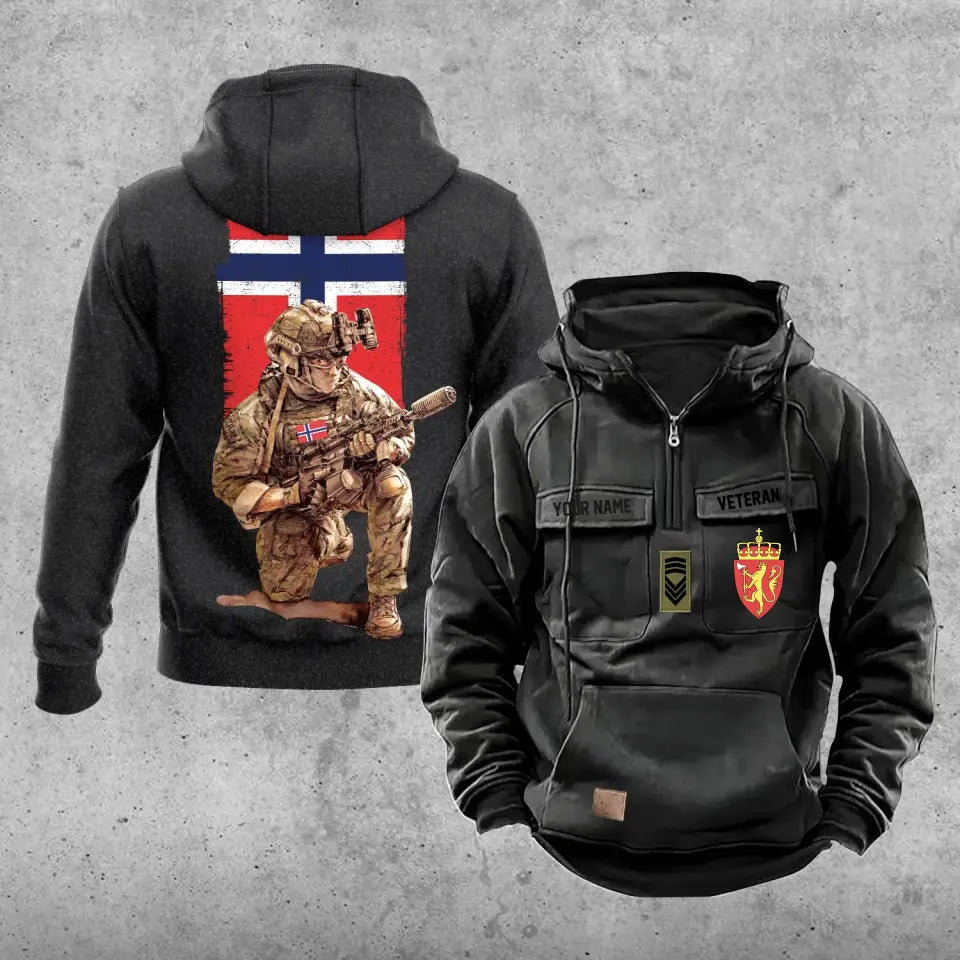 Personalized Norway Soldier/Veteran Vintage Hoodie All Over Printed - 21062402QA