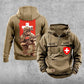 Sweat à capuche vintage personnalisé soldat/vétéran suisse imprimé sur toute la surface - 21062402QA