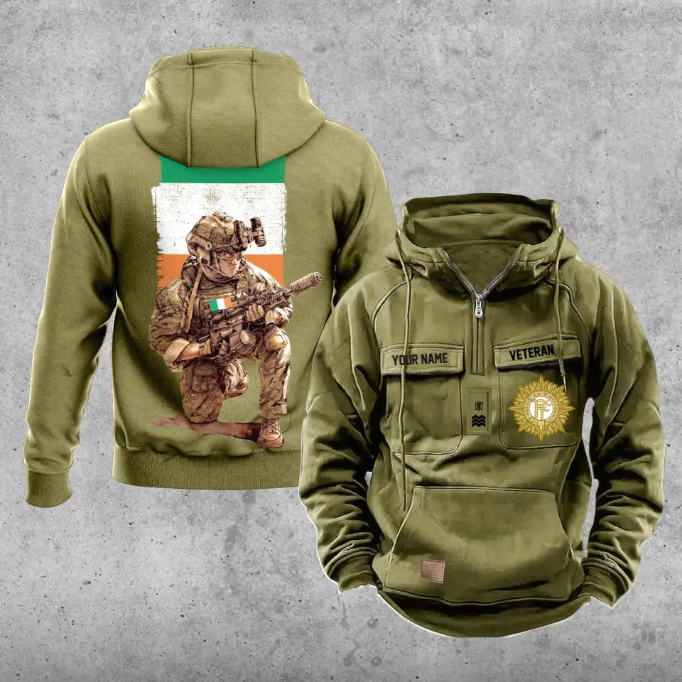 Personalized Ireland Soldier/Veteran Vintage Hoodie All Over Printed - 21062402QA