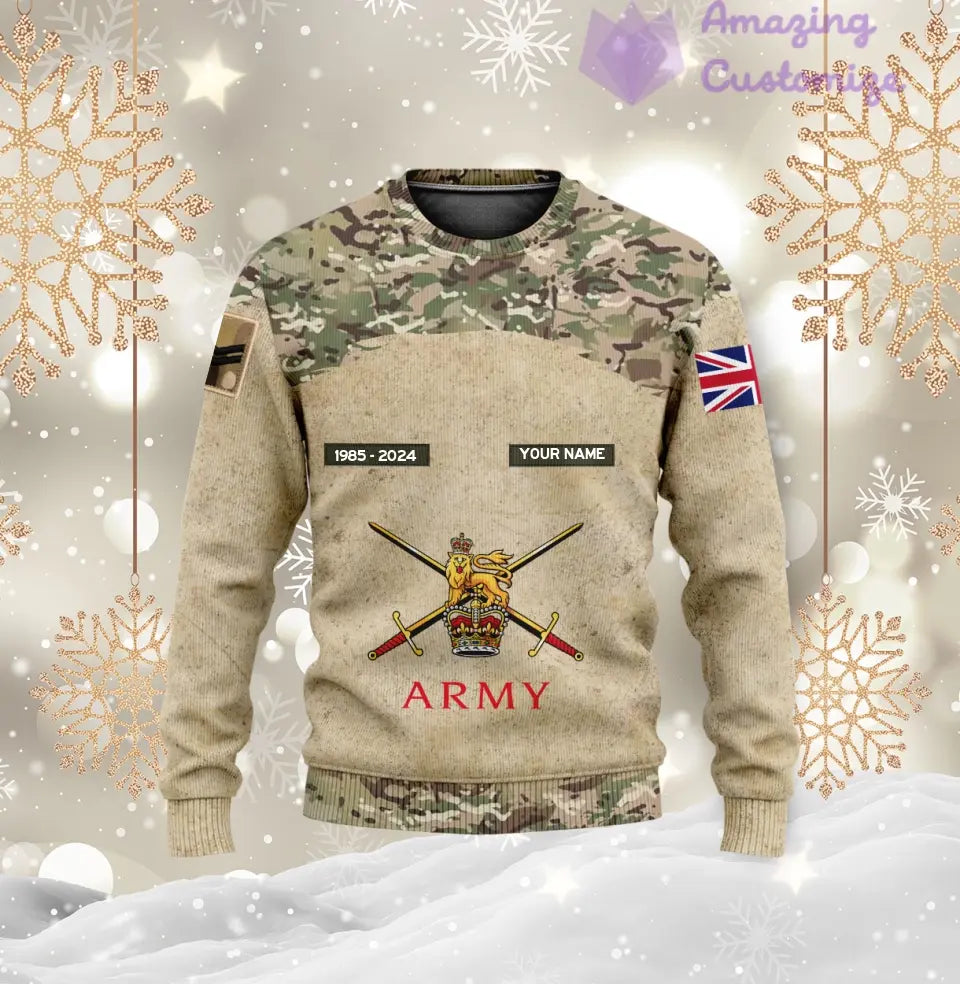 Personalized UK Soldier/Veteran Camo with Name, Year and Rank Hoodie All Over Printed - 17193600