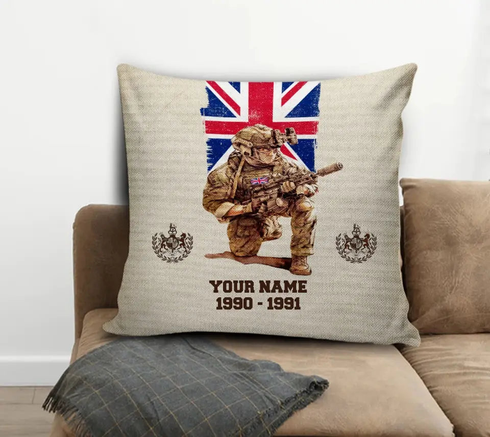 Personalized UK Soldier/ Veteran With Name, Year And Rank Pillow 3D Printed - 03072401UT