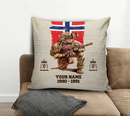 Personalized Norway Soldier/ Veteran With Name, Year And Rank Pillow 3D Printed - 03072401UT