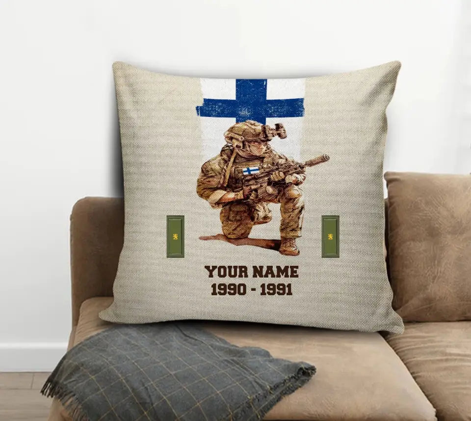 Personalized Finland Soldier/ Veteran With Name, Year And Rank Pillow 3D Printed - 03072401UT