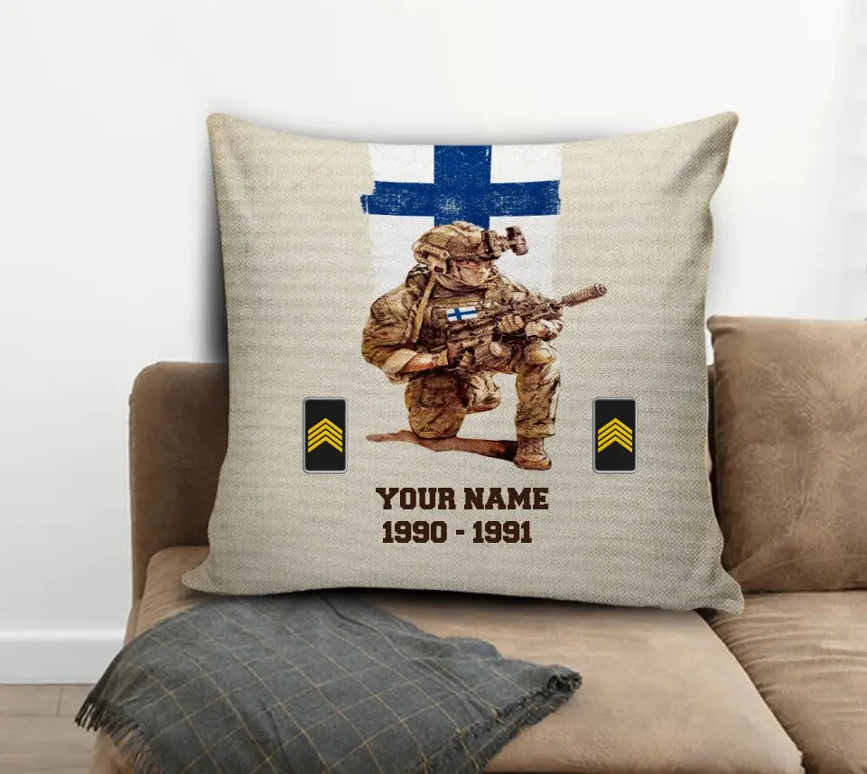 Personalized Finland Soldier/ Veteran With Name, Year And Rank Pillow 3D Printed - 03072401UT