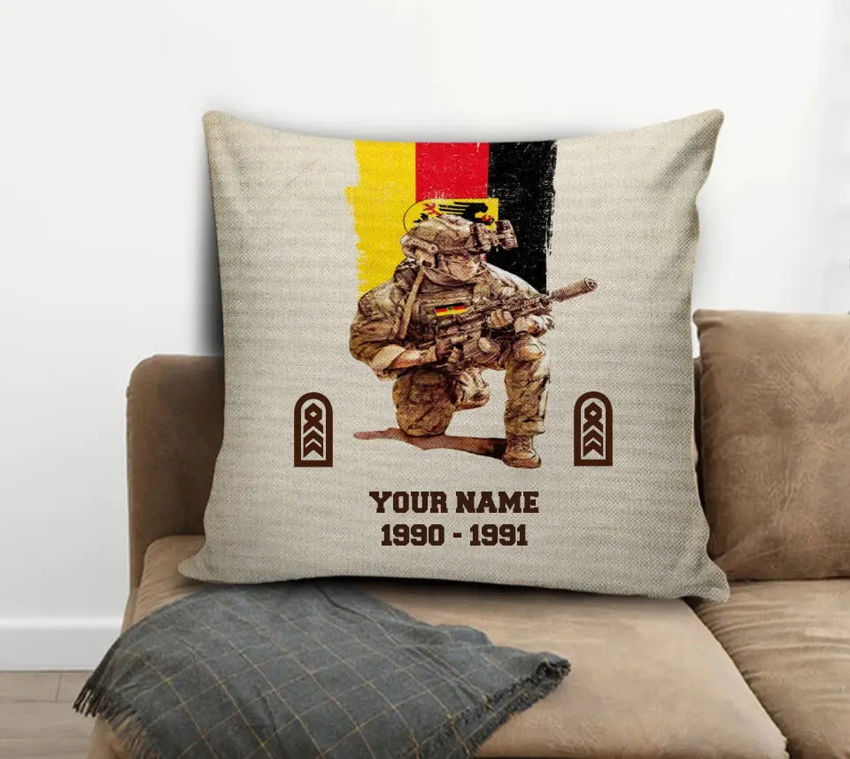 Personalized Germany Soldier/ Veteran With Name, Year And Rank Pillow 3D Printed - 03072401UT