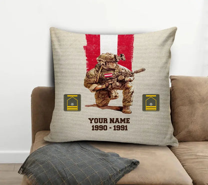 Personalized Austria Soldier/ Veteran With Name, Year And Rank Pillow 3D Printed - 03072401UT