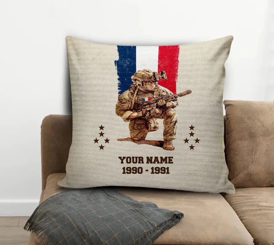 Personalized France Soldier/ Veteran With Name, Year And Rank Pillow 3D Printed - 03072401UT