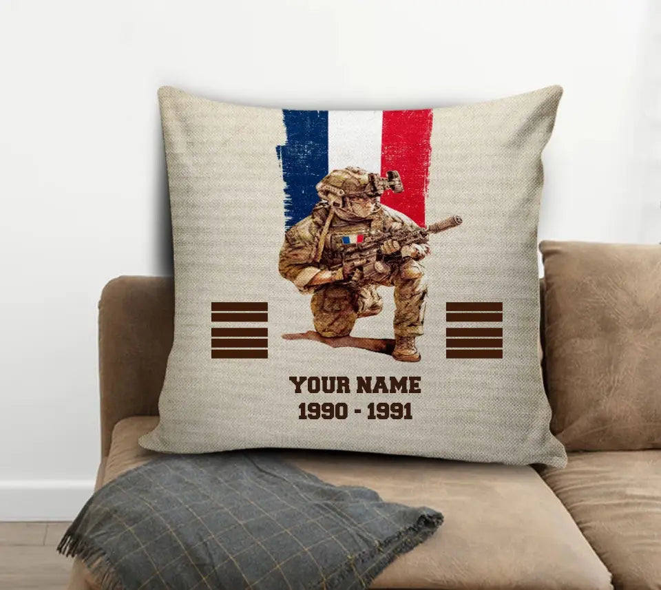 Personalized France Soldier/ Veteran With Name, Year And Rank Pillow 3D Printed - 03072401UT