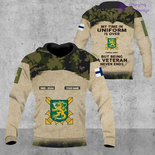 Personalized Finland Soldier/Veteran Camo with Name, Year and Rank Hoodie All Over Printed - 04072401UT