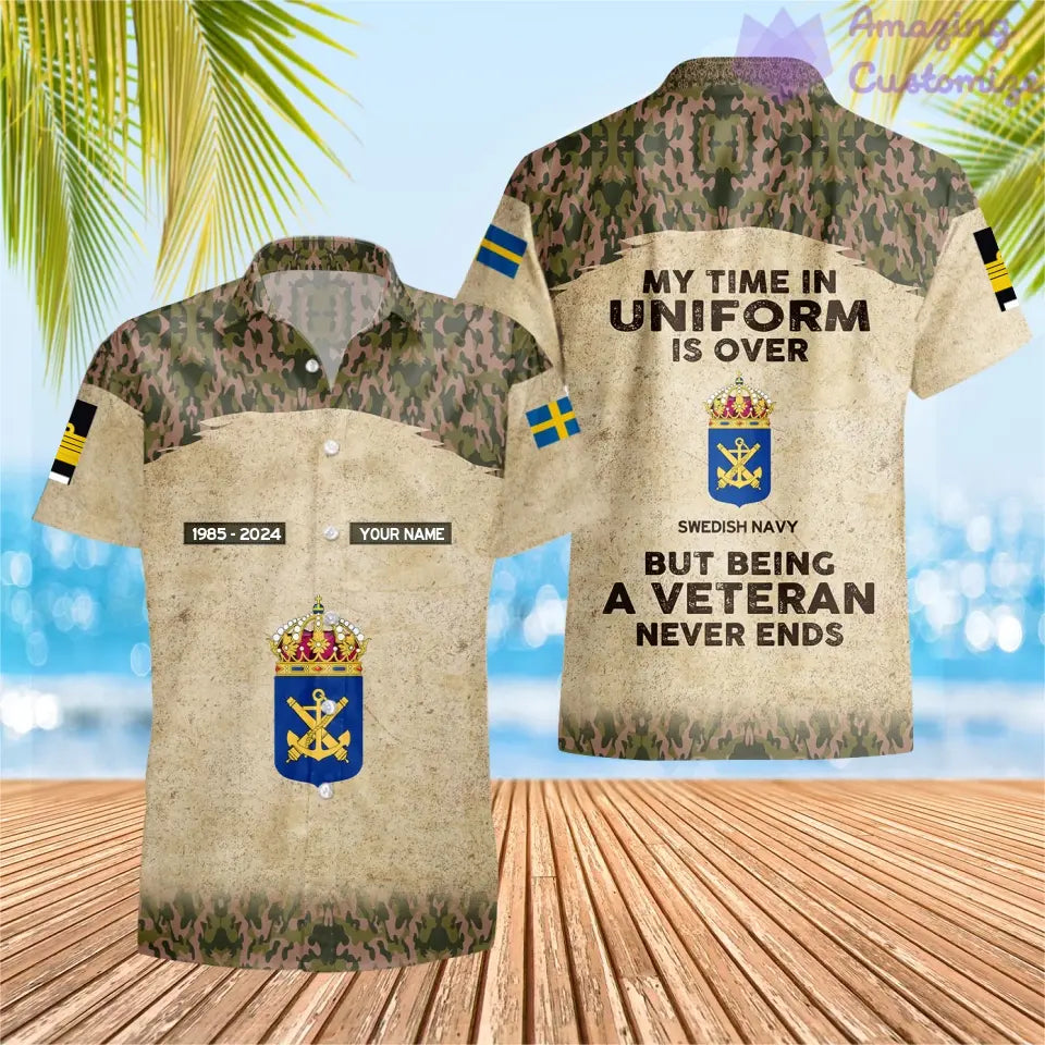 Personalized Sweden Soldier/Veteran Camo with Name, Year and Rank Hoodie All Over Printed - 17200512