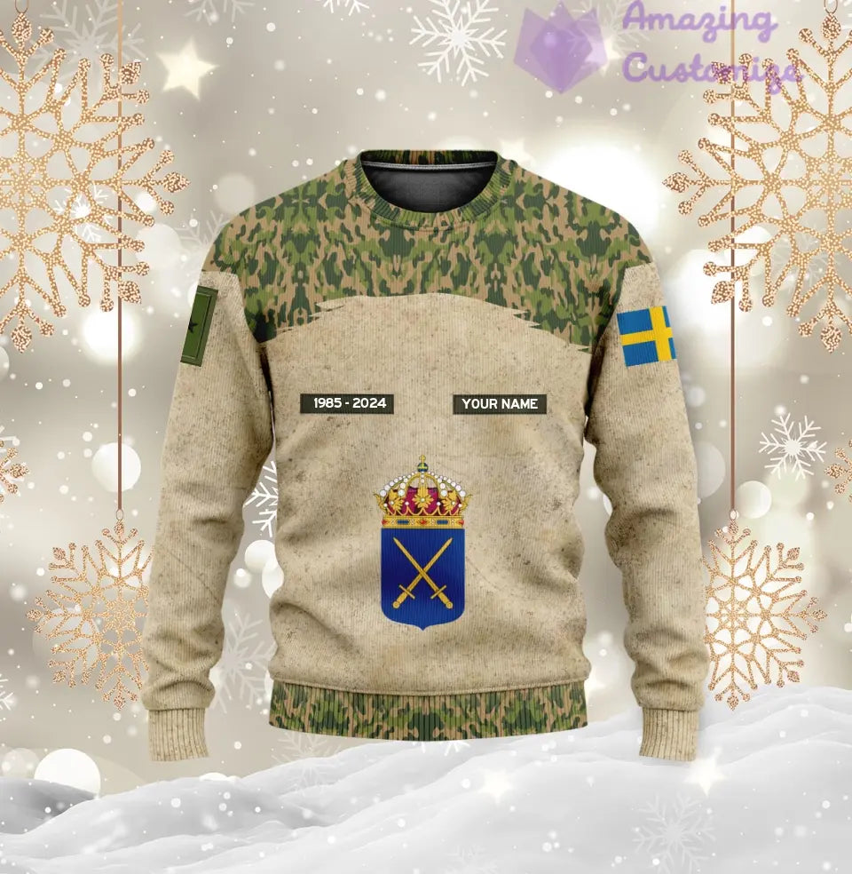 Personalized Sweden Soldier/Veteran Camo with Name, Year and Rank Hoodie All Over Printed - 17200512