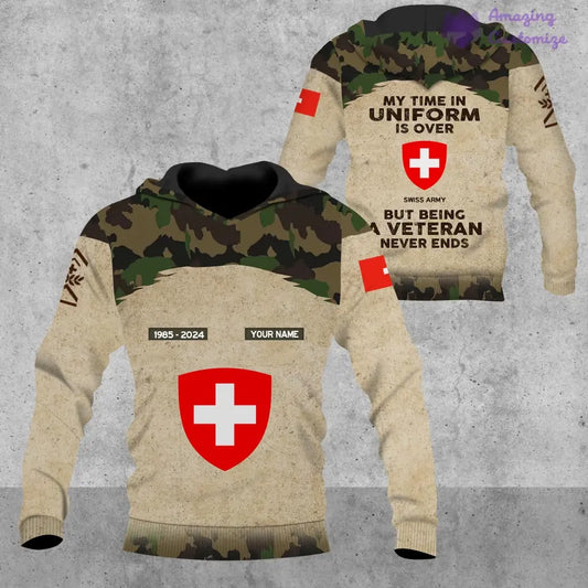 Personalized Swiss Soldier/Veteran with Name, Year and Rank Hoodie All Over Printed - 17200512