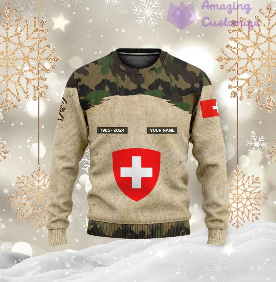 Personalized Swiss Soldier/Veteran with Name, Year and Rank Hoodie All Over Printed - 17200512