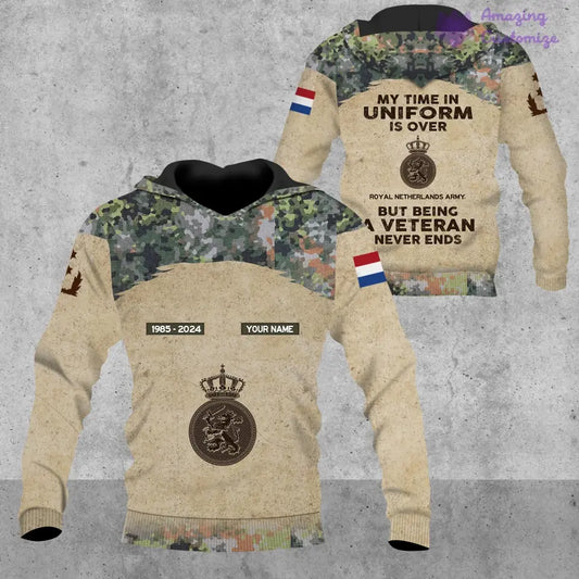 Personalized Netherlands Soldier/Veteran Camo with Name, Year and Rank Hoodie All Over Printed - 04072401UT