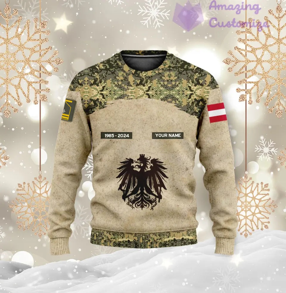 Personalized Austria Soldier/Veteran with Name, Year and Rank Hoodie All Over Printed - 17200512