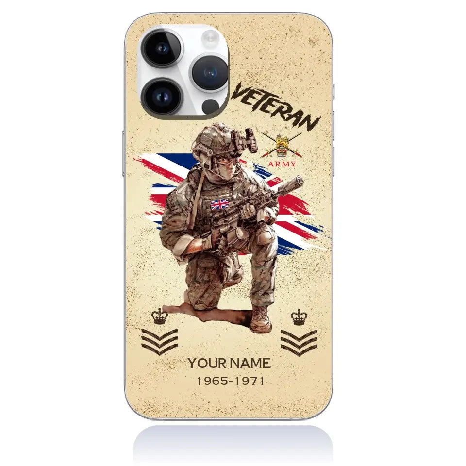 Personalized UK Soldier/Veterans With Rank, Year And Name Phone Case Printed - 050724