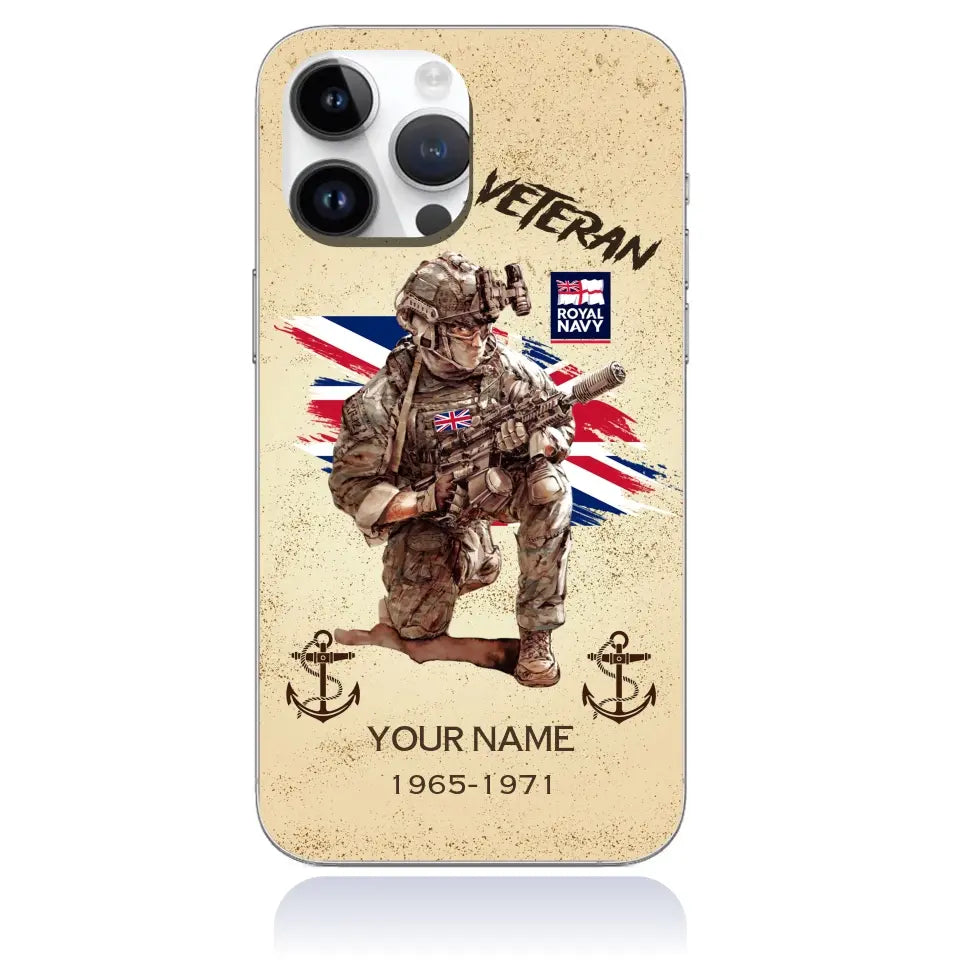 Personalized UK Soldier/Veterans With Rank, Year And Name Phone Case Printed - 050724