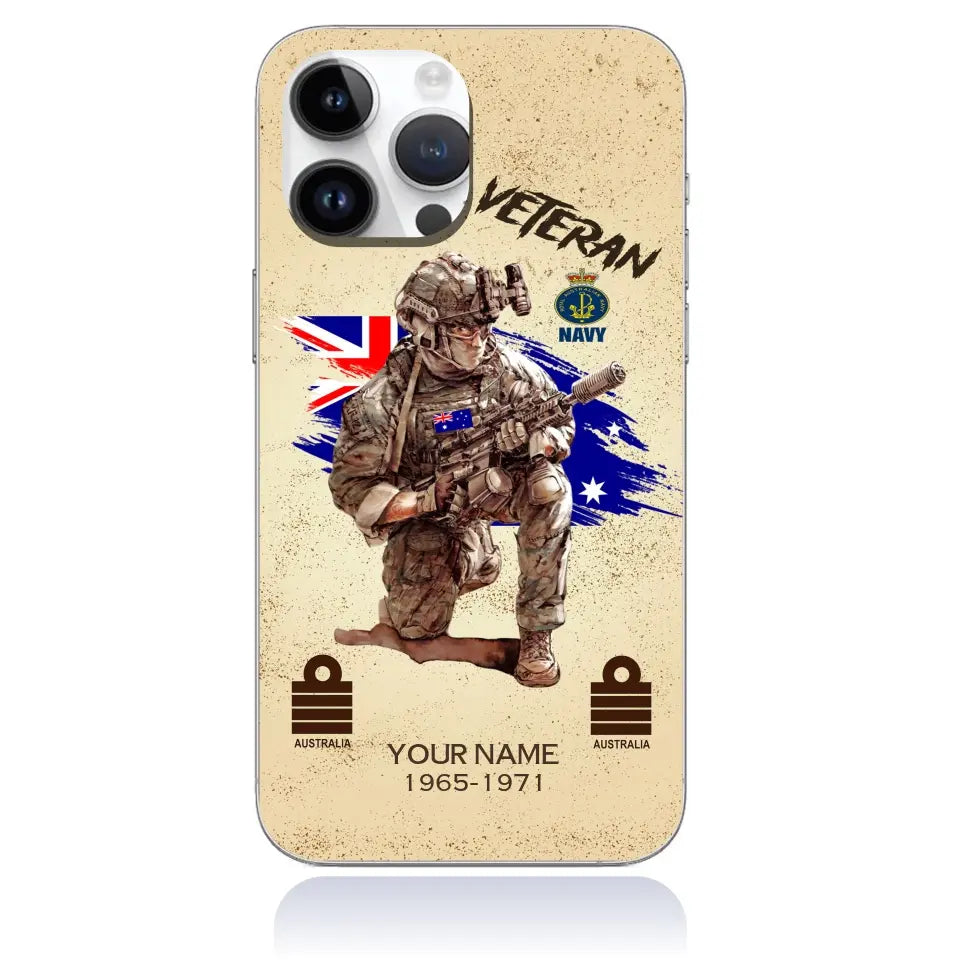 Personalized Australia Soldier/Veterans With Rank, Year And Name Phone Case Printed - 050724