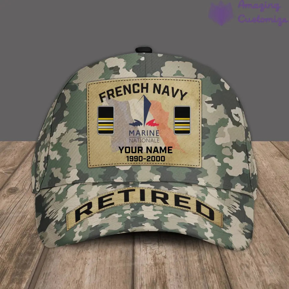 Personalized Rank, Year And Name France Soldier/Veterans Camo Baseball Cap Veteran - 17202240