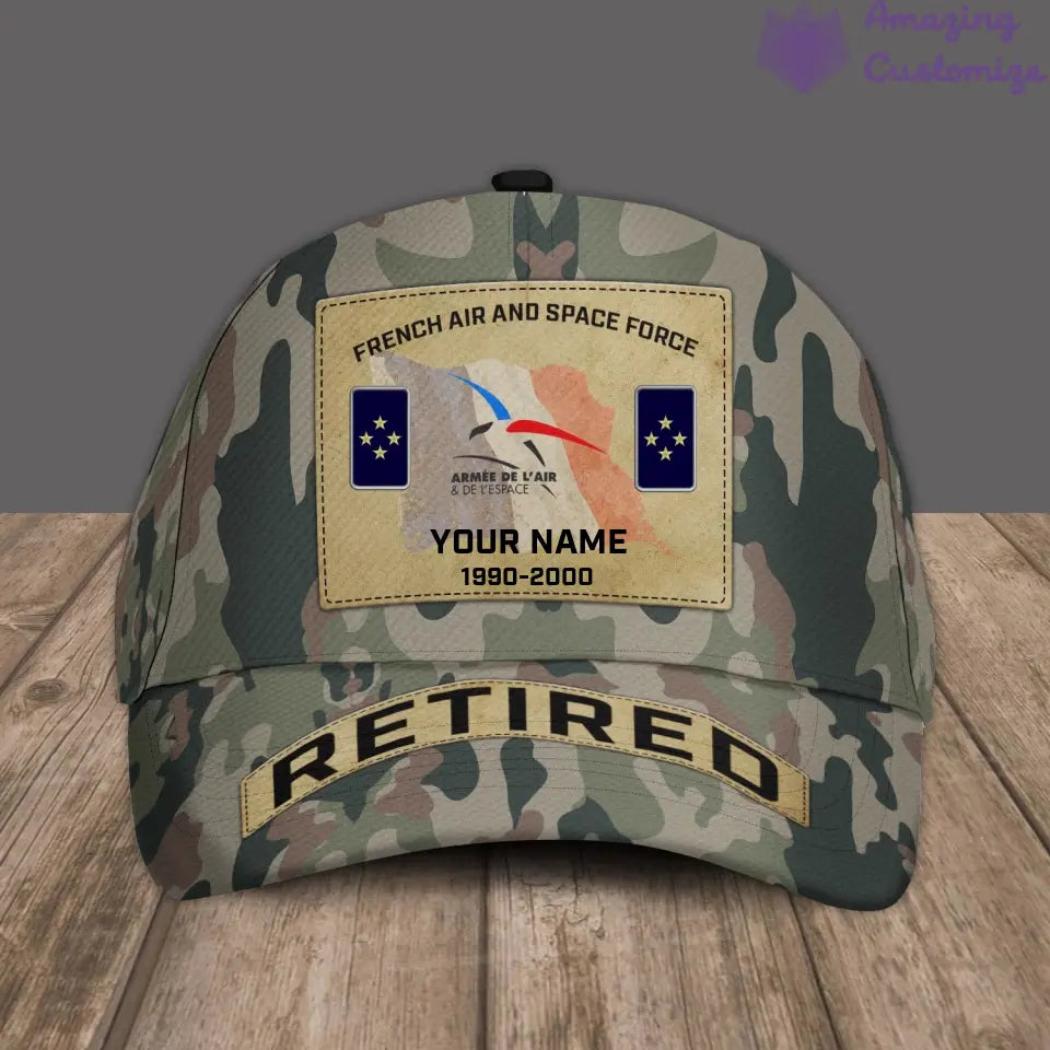 Casquette de baseball camouflage personnalisée avec grade, année et nom de soldat/ancien combattant français - 17202240