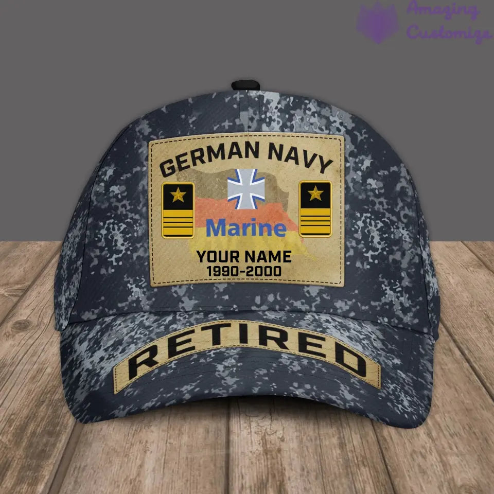 Personalisierter Rang, Jahr und Name Deutscher Soldat/Veteran, Camouflage-Baseballkappe, Veteran – 17202240