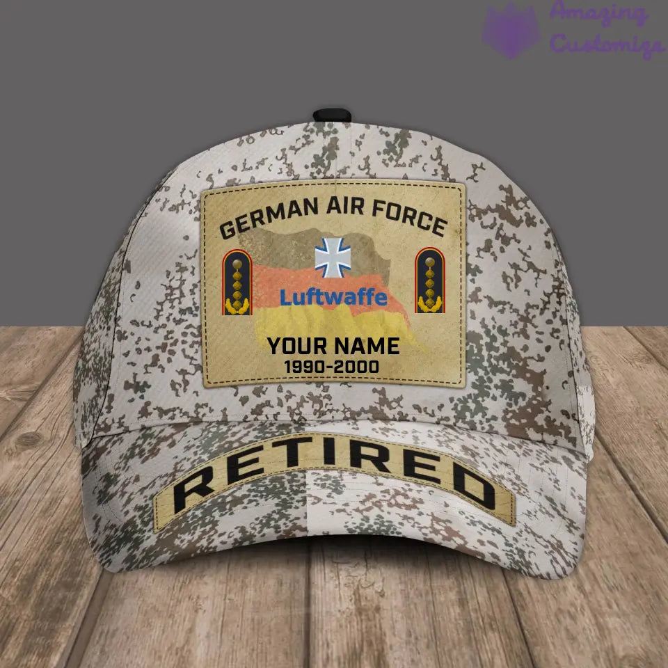 Casquette de baseball camouflage personnalisée avec grade, année et nom pour soldat/ancien combattant allemand - 17202240