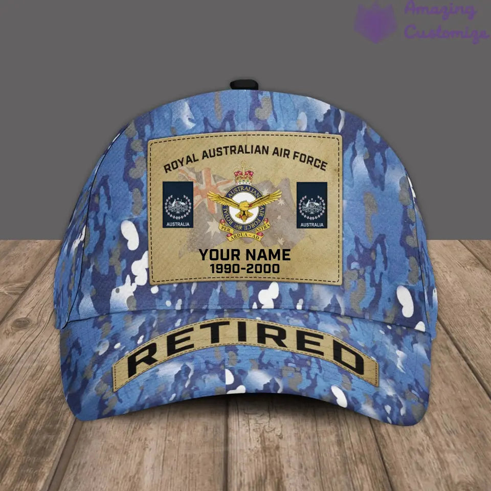 Personalisierter Rang, Jahr und Name australischer Soldat/Veteran, Camouflage-Baseballkappe für Veteranen – 17202240