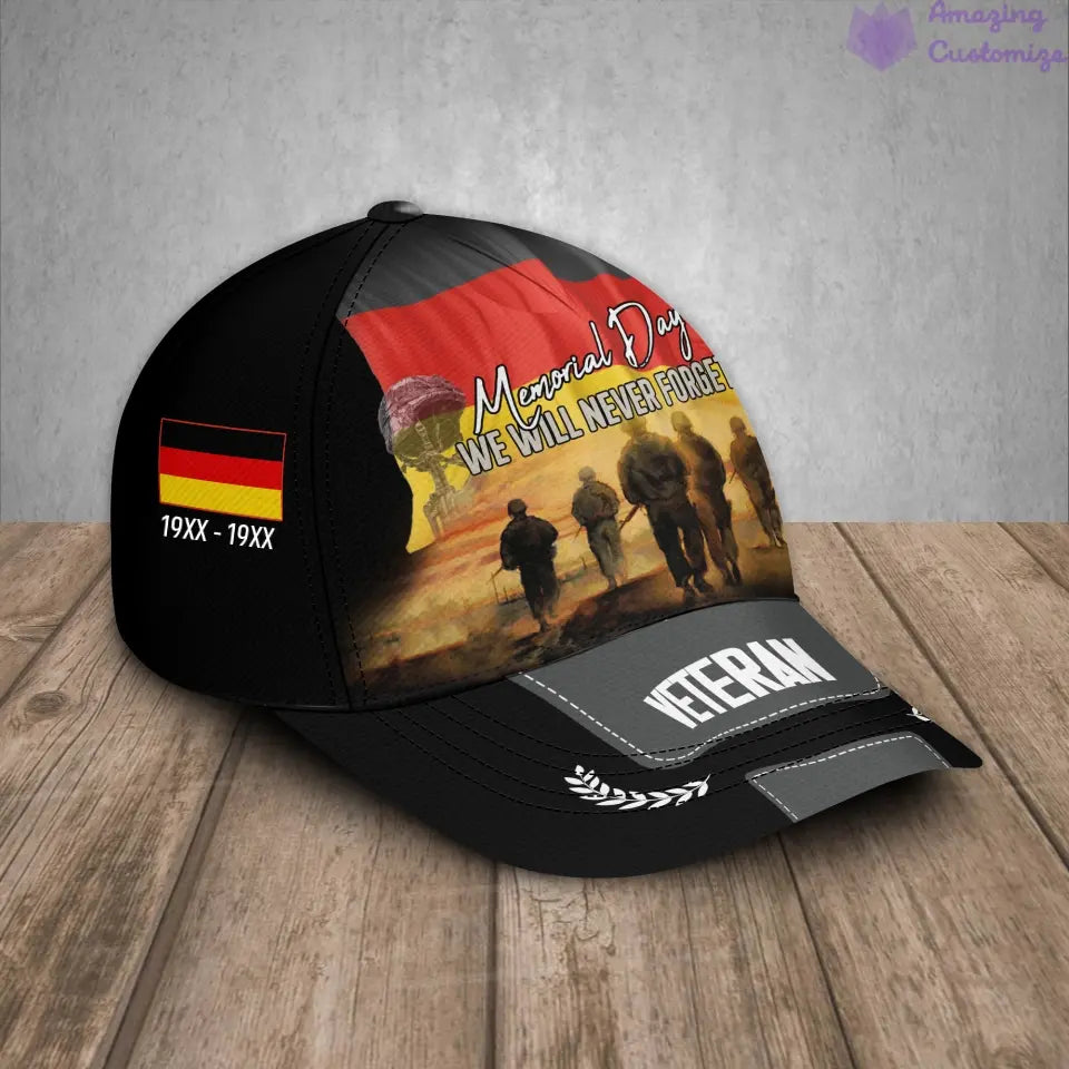 Personalized Rank, Year And Name Germany Soldier/Veterans Baseball Cap - 17188416