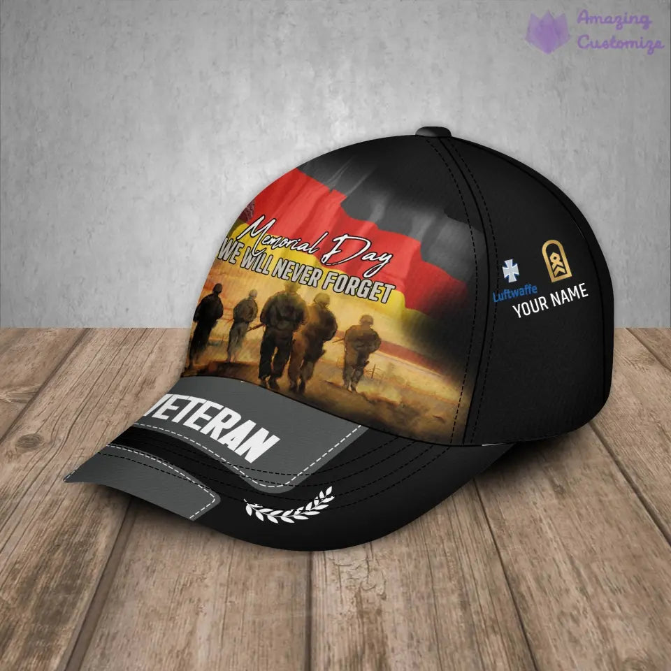 Personalized Rank, Year And Name Germany Soldier/Veterans Baseball Cap - 17188416