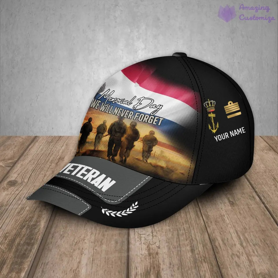 Personalized Rank, Year And Name Netherlands Soldier/Veterans Baseball Cap - 17188416