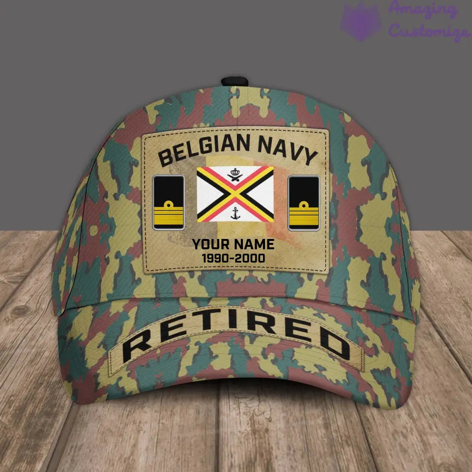 Personalized Rank, Year And Name Belgium Soldier/Veterans Camo Baseball Cap Veteran - 17202240