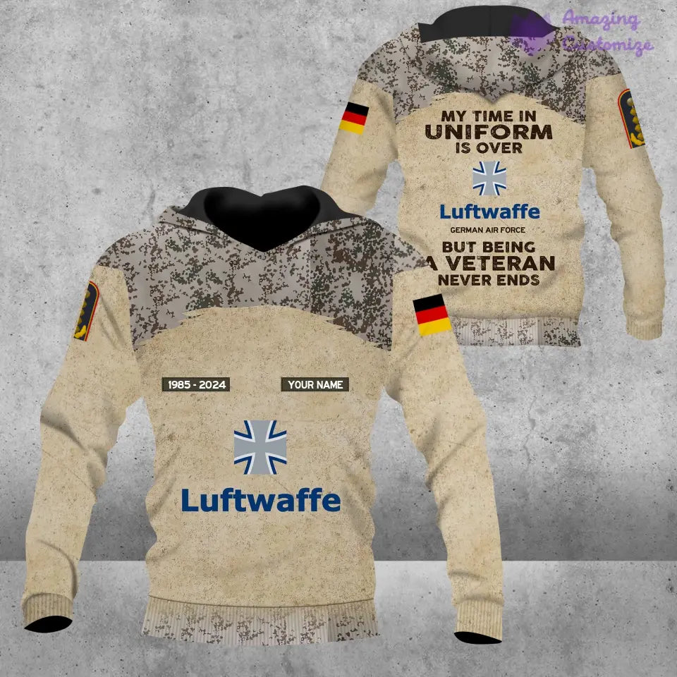 Personalized Germany Soldier/Veteran Camo with Name, Year and Rank Hoodie All Over Printed - 17193600