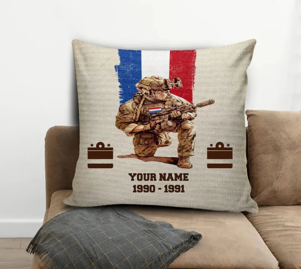 Personalized Netherlands Soldier/ Veteran With Name, Year And Rank Pillow 3D Printed - 03072401UT