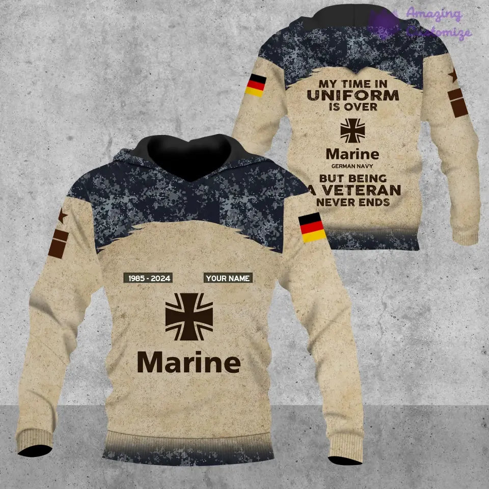 Personalized Germany Soldier/Veteran Camo with Name, Year and Rank Hoodie All Over Printed - 17200512