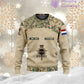 Sweat à capuche personnalisé avec motif camouflage soldat/vétéran des Pays-Bas avec nom, année et grade imprimé sur toute la surface - 17200512