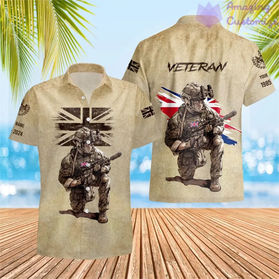 Personalized UK Soldier/Veteran Camo with Name, Year and Rank Hoodie All Over Printed - 17229888